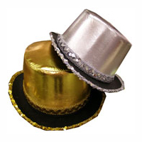 Metallic and Sequin Trim Top Hat