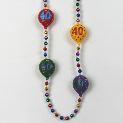 40th Birthday balloon bead necklace