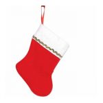 5" Red/White Stocking with Gold trim