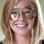 Fabric Shiny Half Mask - Gold Metallic