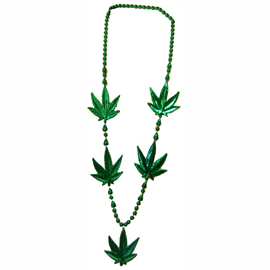Mary Jane (Marijuana) leaf bead necklace
