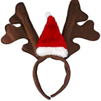 Reindeer antlers with santa hat