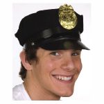 Navy Blue Fabric Cap with Police Badge