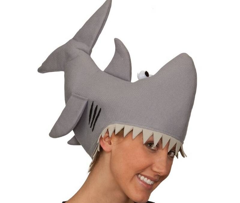 Fabric Upright Shark Hat with Large Round Eyes