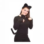 Cat Ears, Tail, & Bowtie Set Black