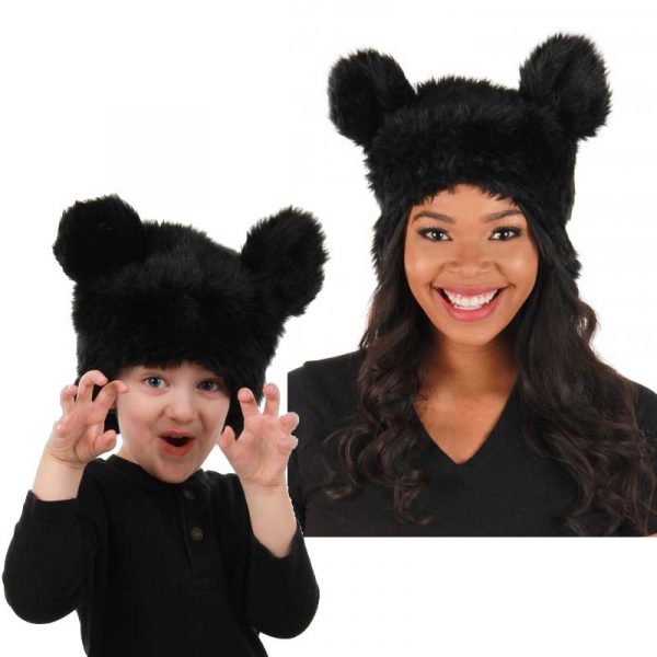 Plush Black Bear Headpiece Hat