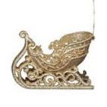 Glittered Sleigh Holiday Christmas ornament