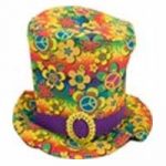 Top Hat w/ Flowers & Peace Signs