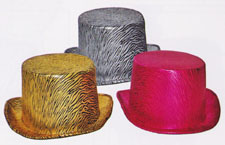 Metallic Fabric Tiger Stripe Top Hat