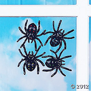 2.5" Black Rubber Suction Cup Spiders
