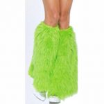 furry neon green leg warmers