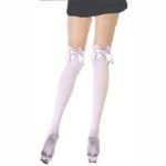 opaque thigh high with bow in back