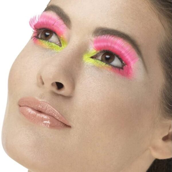 Fever Party Eyelashes w Adhesive neon pink