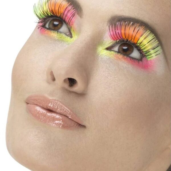 Fever Party Eyelashes w Adhesive multicolor with tinsel
