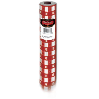 Red Gingham Plastic Table Roll