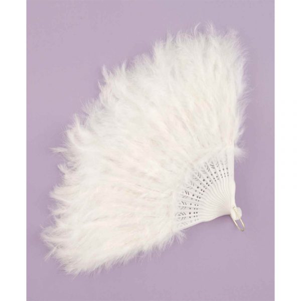 Marabou Feather Fan Available in Black White Red Fuchsia