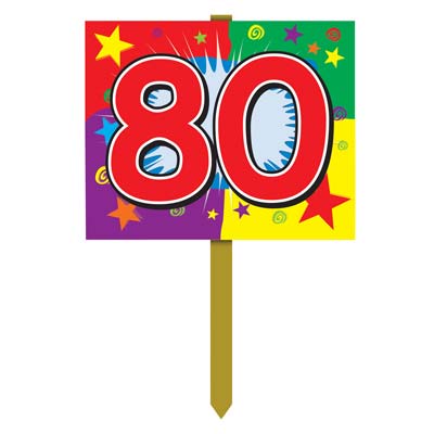 Number 80 Yard Sign