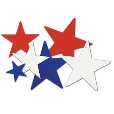 Red White and Blue Star Cutouts 9 Pack