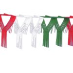Red, White and Green Drop Fringe Garland