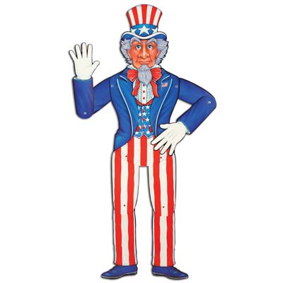 Jointed Uncle Sam Patriotic Decoration