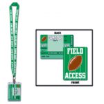 Game Day Football "Field Access" Name Badge w/ Lanyard