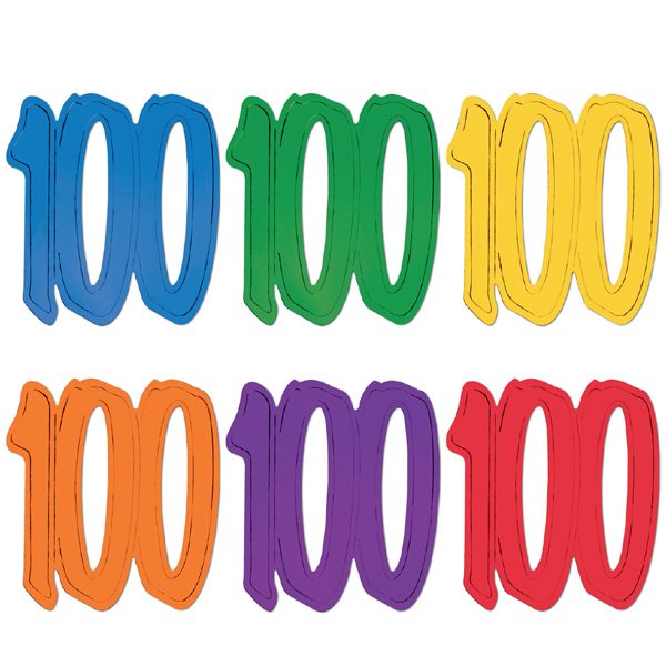Number 100 Colorful Cutouts