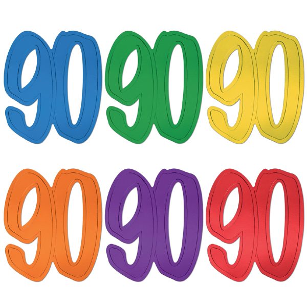 Number 90 Colorful Cutouts