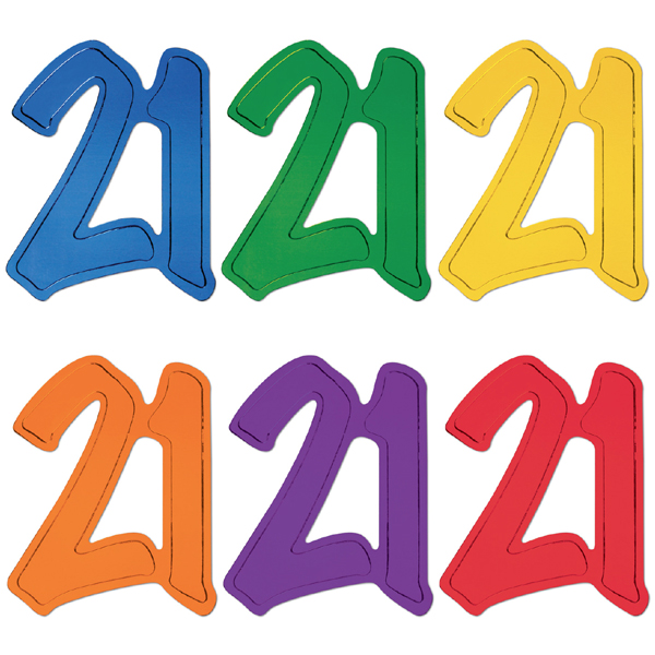 Number 21 Colorful Cutouts