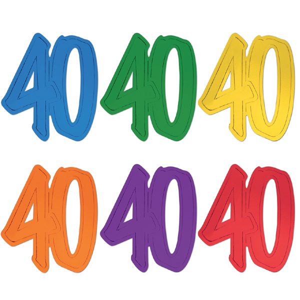Number 40 Colorful Cutouts