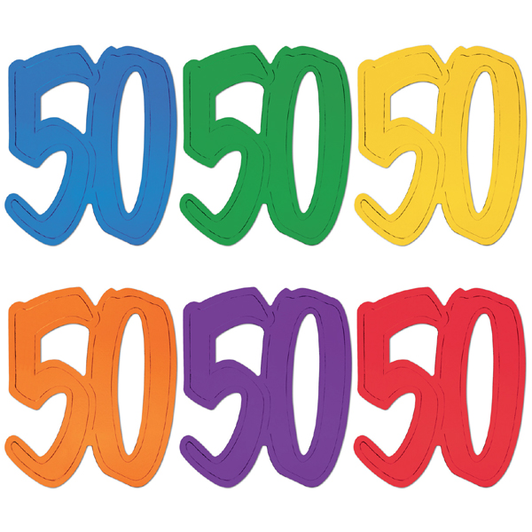 Number 50 Colorful Cutouts