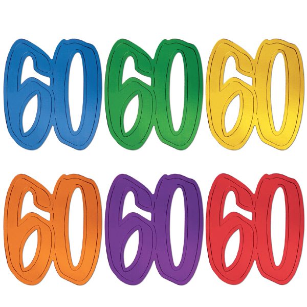Number 60 Colorful Cutouts