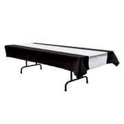 Black and Silver Plastic Tablecover