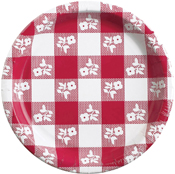 Red Gingham 9 Inch Paper Plates