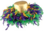 Mardi Gras Feathered Wide Brim Hat