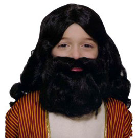 Kids Brown Wig & Beard with Moustache