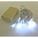 20 Count LED Teeny Light Set - Clear Bulbs on White Wire