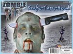 Zombie Plastic Knife Thru The Head Prop