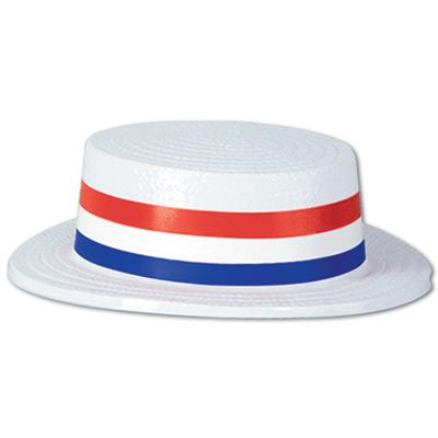 Skimmer Hat with Patriotic Band