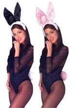 Deluxe Bunny Ear and Tail Sets - Black and White or Pink and White