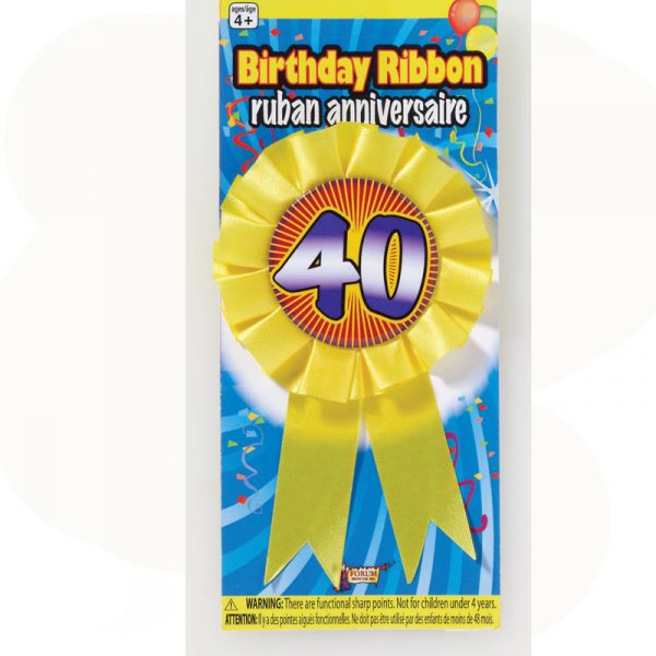 birthday award ribbon rosette 40