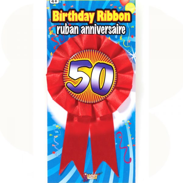 birthday award ribbon rosette 50
