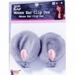 gray and pink clip on mouse ears