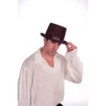 Brown Fabric Top Hat