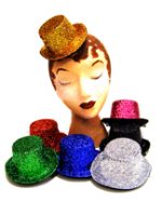 Mini Top Hats - Sparkle Fabric - Asst. Colors