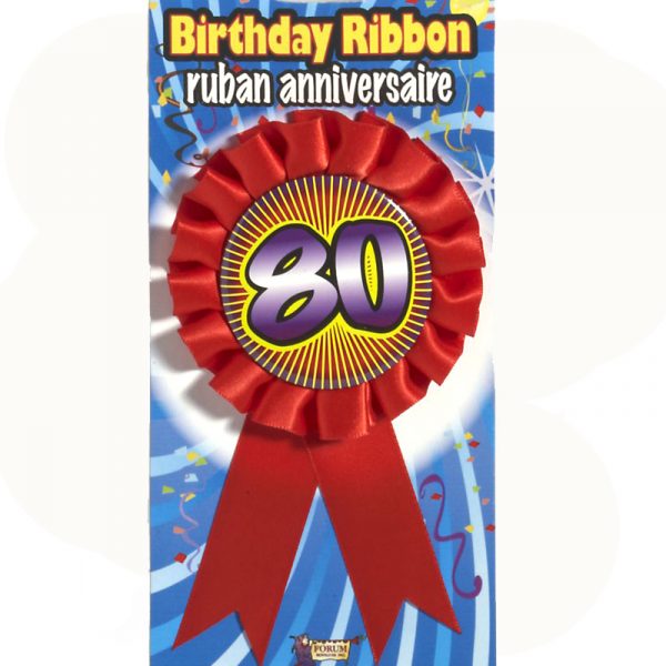 birthday award ribbon rosette 80
