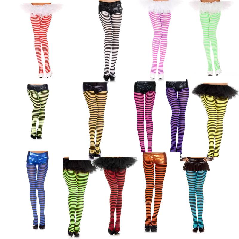Striped Tights Standard or Plus Size