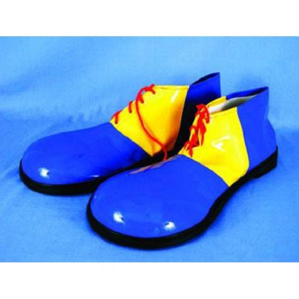 Deluxe vinyl clown shoes - blue and yellow