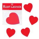 4 Inch Red Heart Cutouts