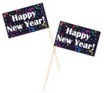 Happy New Year Toothpick Flags