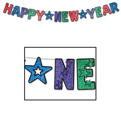 Multi-colored Happy New Year Banner / Streamer